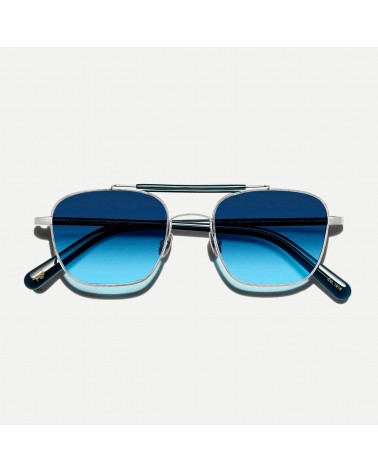Las Gafilta Sun en Silver / Navy con lentes Denim Blue CMT