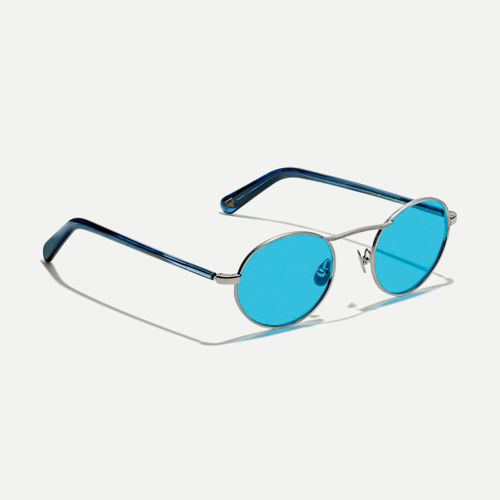 Las Kanaka Sun en silver/ink con lentes CMT Celebrity blue (vista 3q)