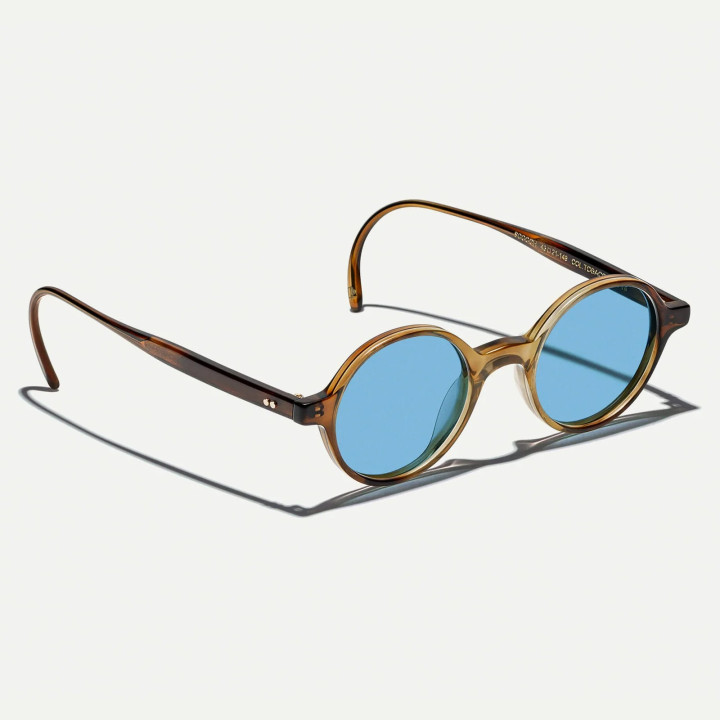 Las Scooch Sun en Tobacco con Bel Air Blue CMT lenses (vista 3q)